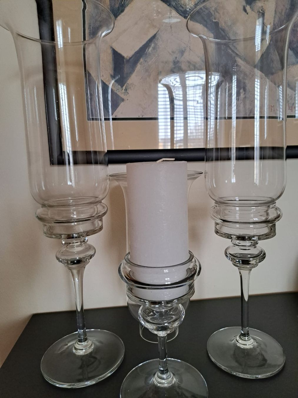 3 schöne Glas-Kerzenständer