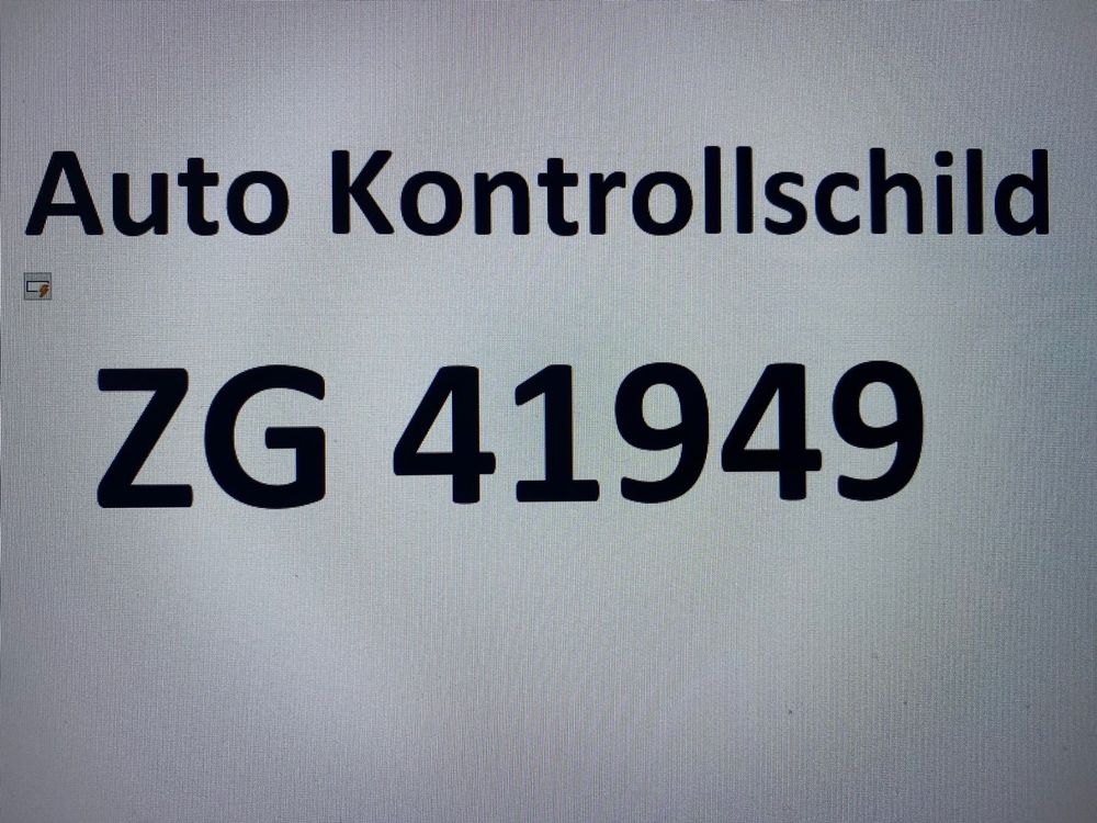 Auto Kontrollschild ZG 41949 1