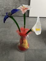 Tolle Dekko Glasblumen mit Vase