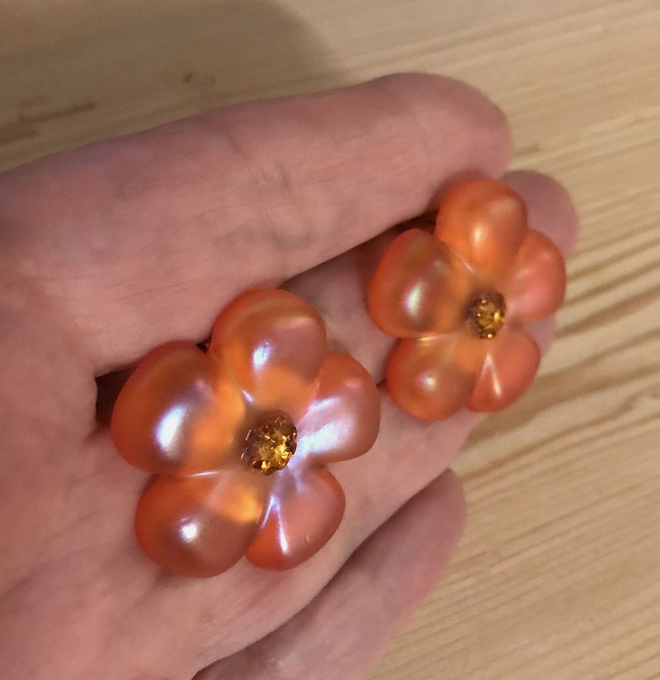 Boucles d'oreille: Vintage Ohrclips in orange – D'occasion à Otelfingen par Jupi07 3