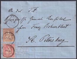 90Rp.-Frankatur von CHUR nach St.Petersburg (RUSSLAND) +Att.