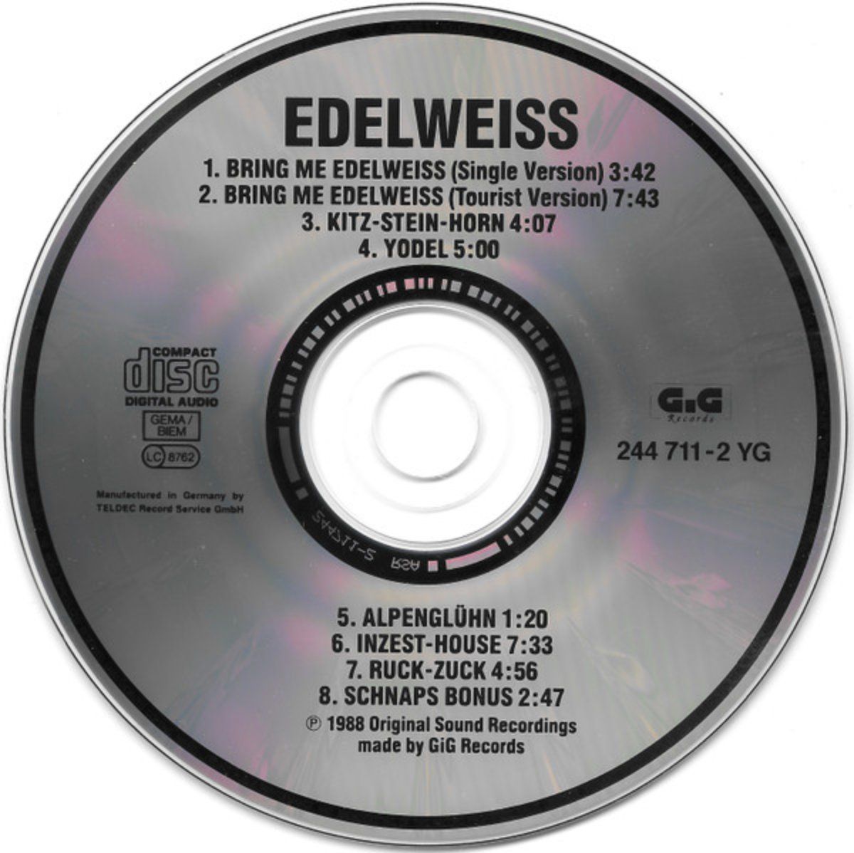 CD: Edelweiss – Edelweiss – Usato da Brunnen venduto da Barfly5 2
