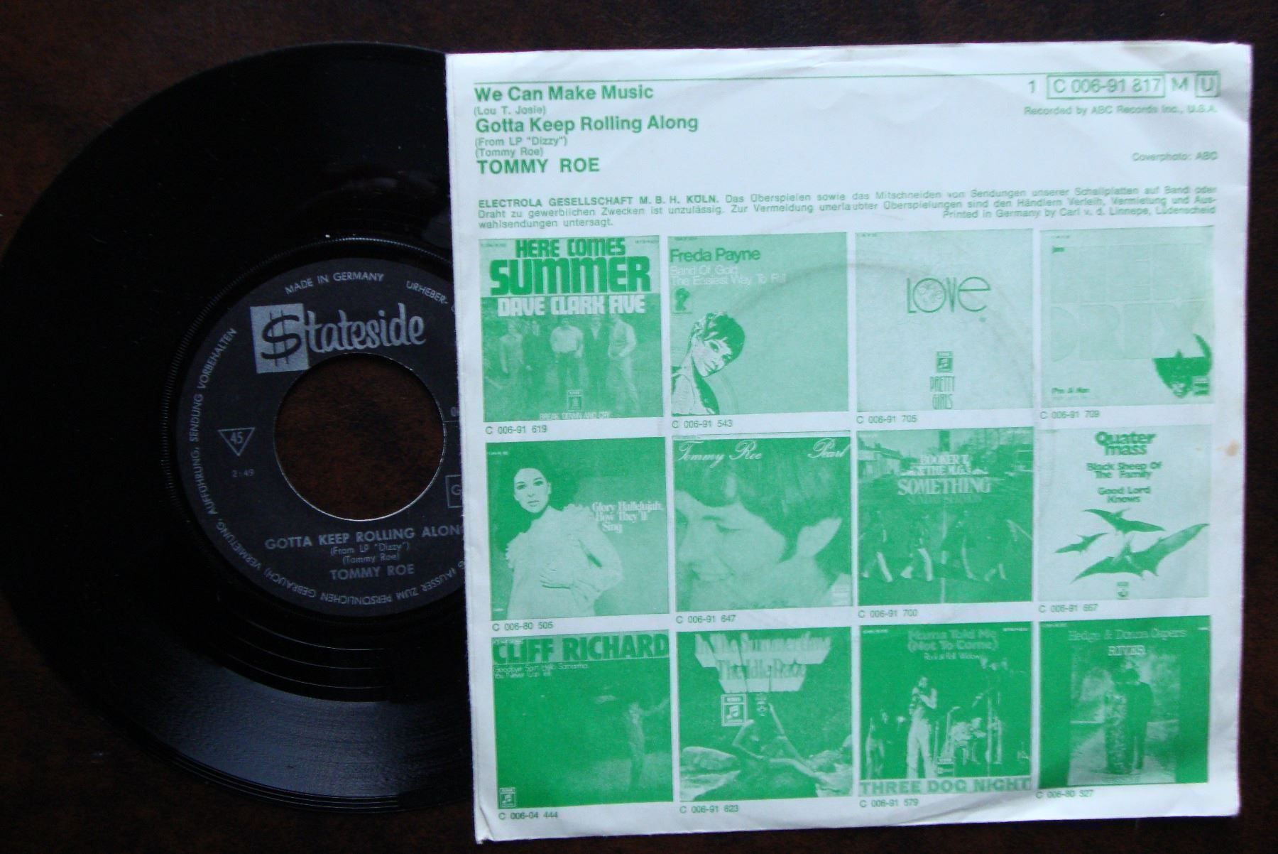 Dischi in vinile: TOMMY ROE - WE CAN MAKE MUSIC SINGLE – Usato da Bern venduto da Uli_10_11 1