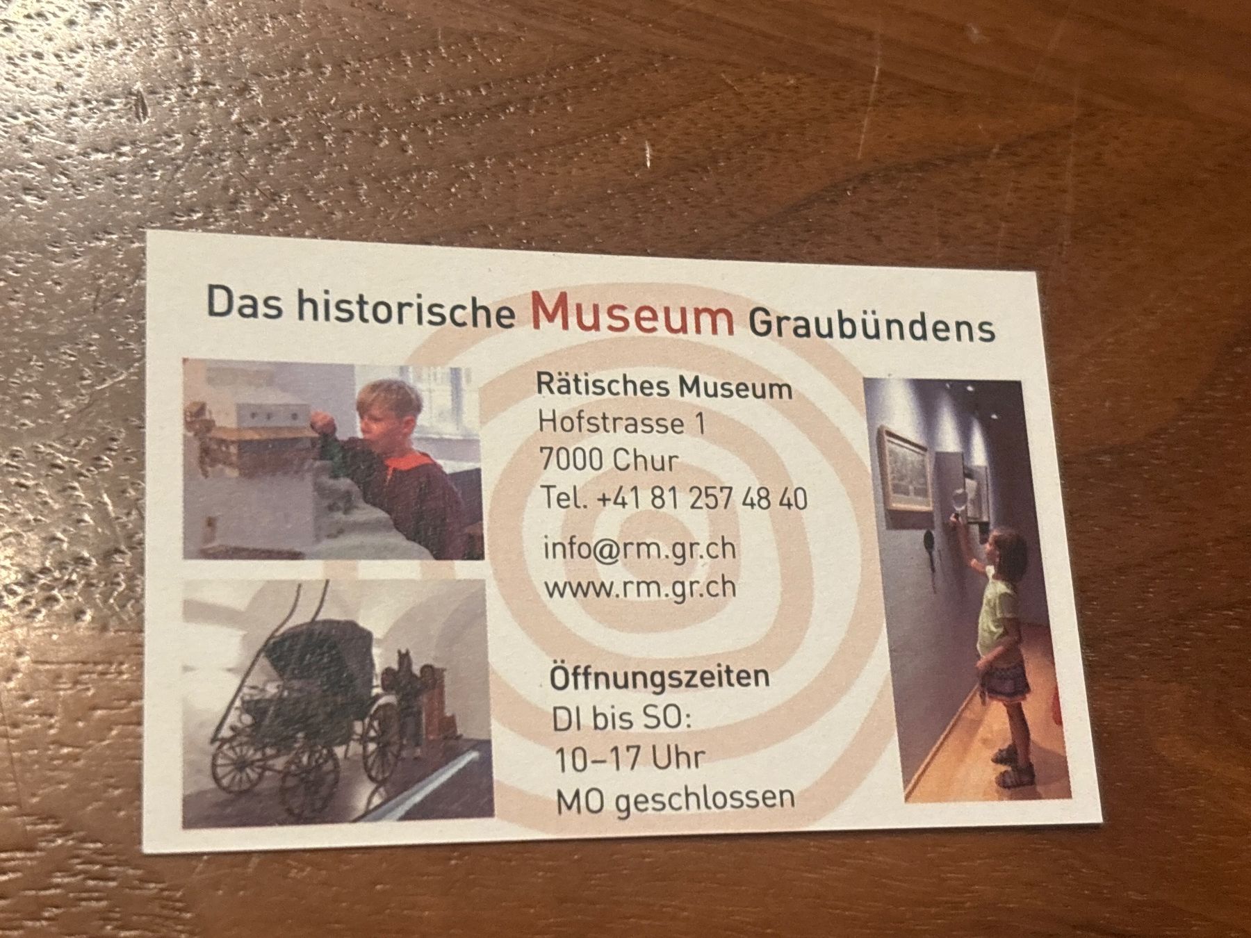 Rätisches Museum Chur - Eintrittskarte, Wert Fr. 6.- (Neu und ...