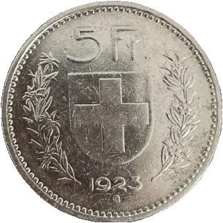 Alle Münzen: 5.- del 1923 – Gebraucht aus Contone von duda1717
