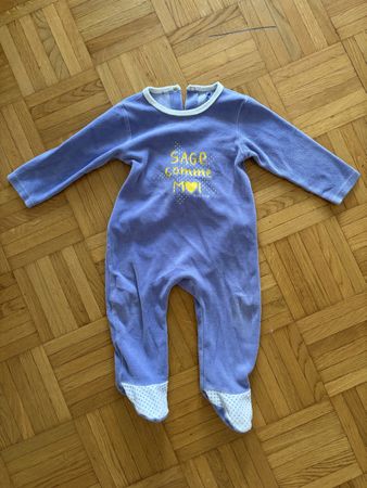 Pyjama Sucre d'Orge violet taille 18 mois bon état