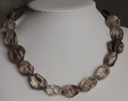 Aus Nachlass MEGA Rauchquarz Kette Collier Edelstein Schmuck