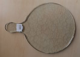 4 Stück Servierbretter Glas transparent, Ø 28cm - NEU