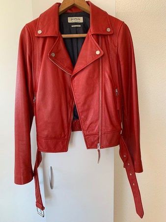 Lederjacke rot - Stradivarius