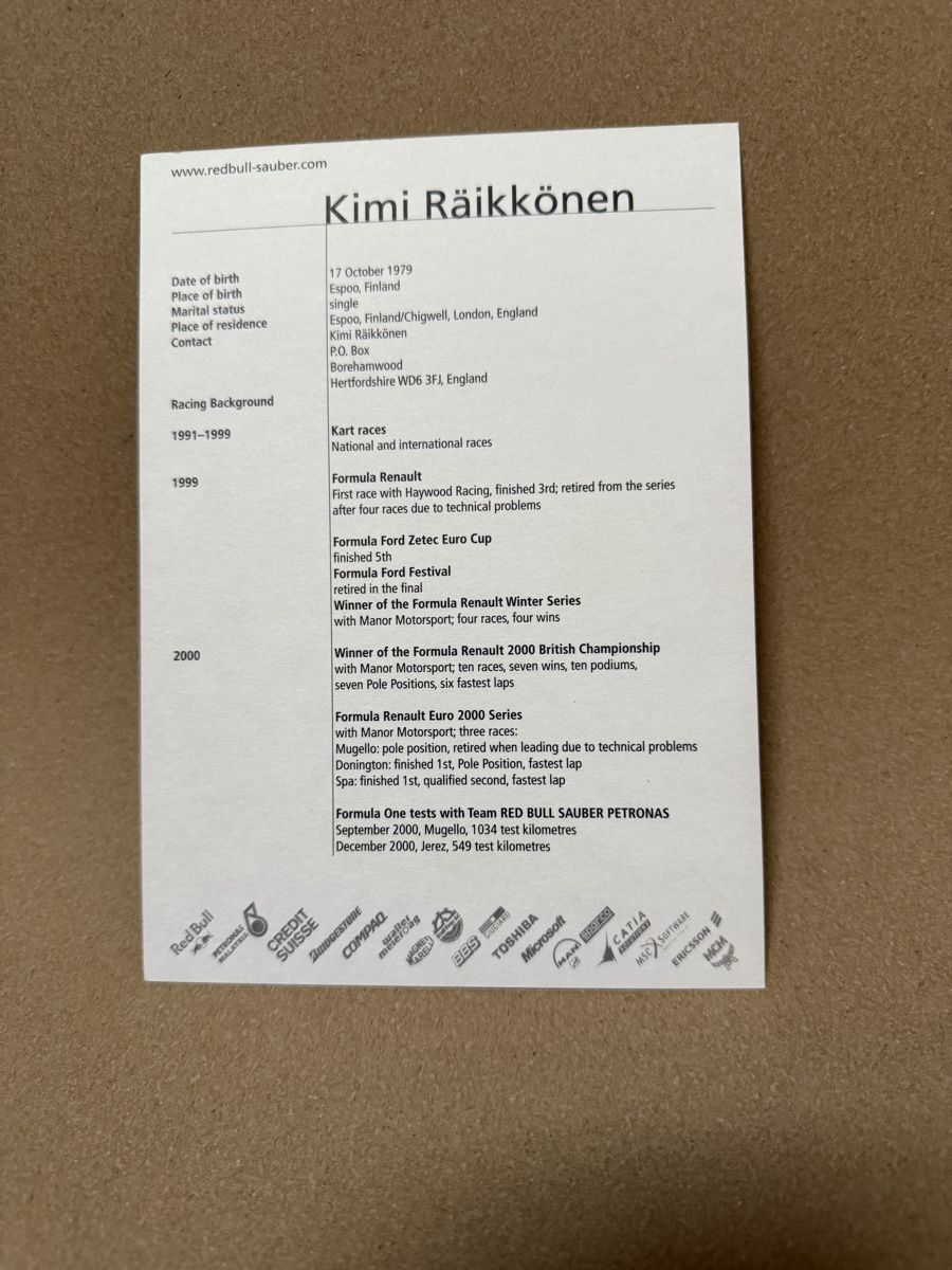 Autografi: Kimi Räikkönen Autogramm – Nuovo e nell'imballaggio originale da Gwatt (Thun) venduto da pachdele 2
