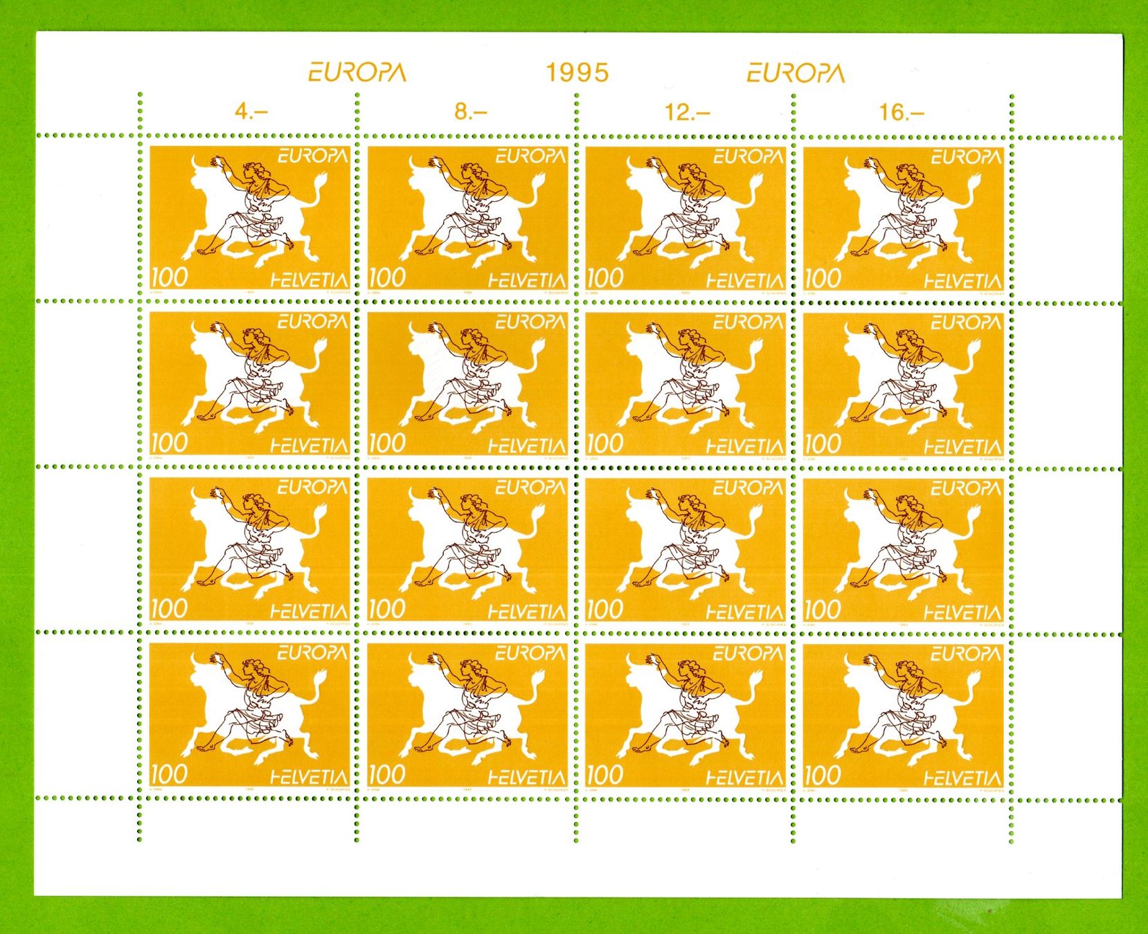Tutti i francobolli: 1995 Europa Kleinbogen Erni postfrisch SBK 220.-- – Nuovo (secondo la descrizione) da Stein am Rhein venduto da Huehnerhund 2