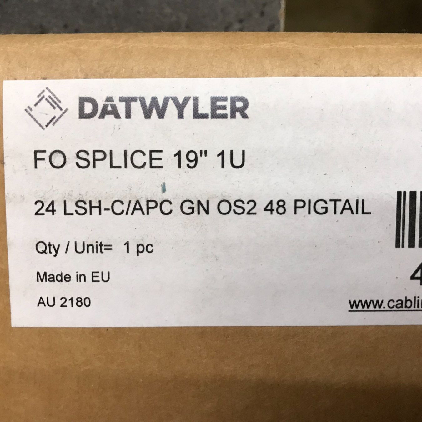 Lampadari & plafoniere: Glasfaser-Splice-Panel - Dätwyler FO Splice 19" 1U – Nuovo e nell'imballaggio originale da Allschwil venduto da Rvogt