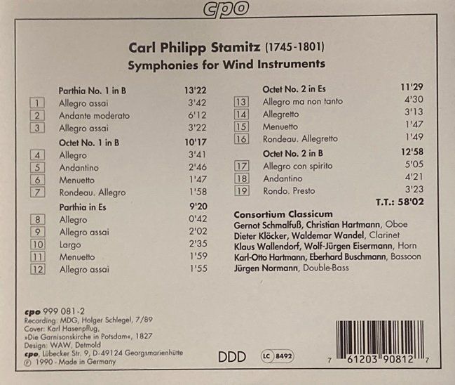 CDs: Stamitz - Wind Symphonies – Gebraucht aus Grüningen von azulblanco 1