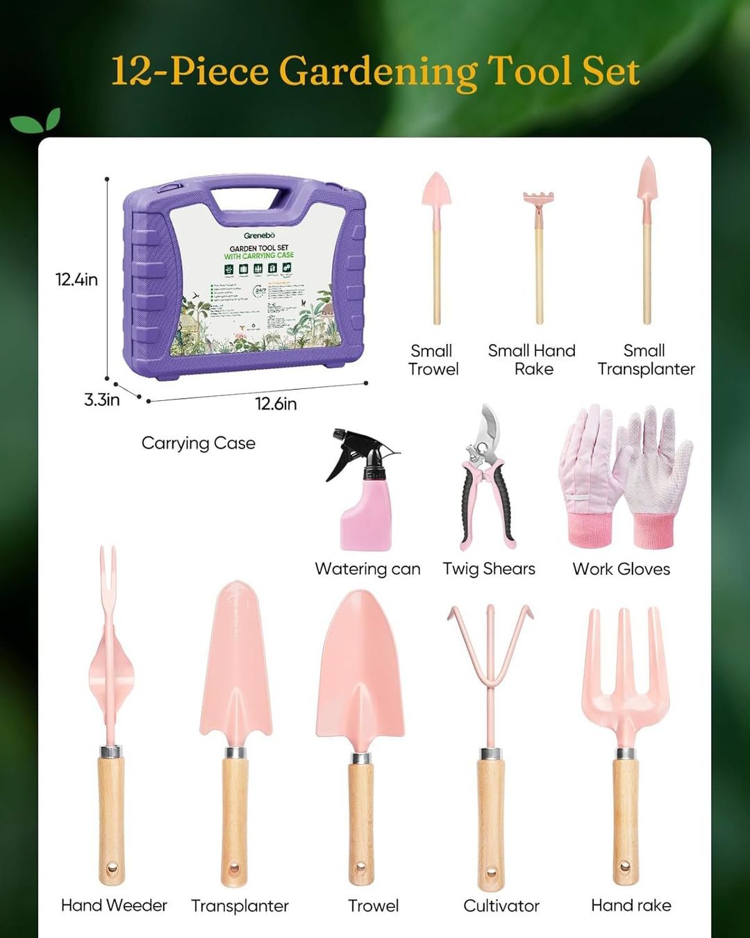 Tutti gli attrezzi: 12-teiliges Gartengeräte-Set mit Tasche Grenebo – Nuovo e nell'imballaggio originale da Suhr venduto da SchnapperCH 1