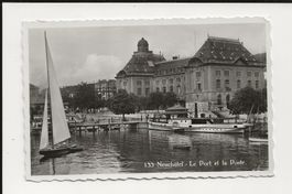AK 1940 Neuchâtel Hafen und Post mit Raddampfer Hallwyl 🤓