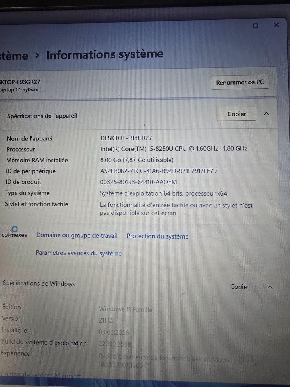 Hewlett Packard Notebook: Hp 17' ssd 120go – Usato da Bussigny venduto da Elie 5