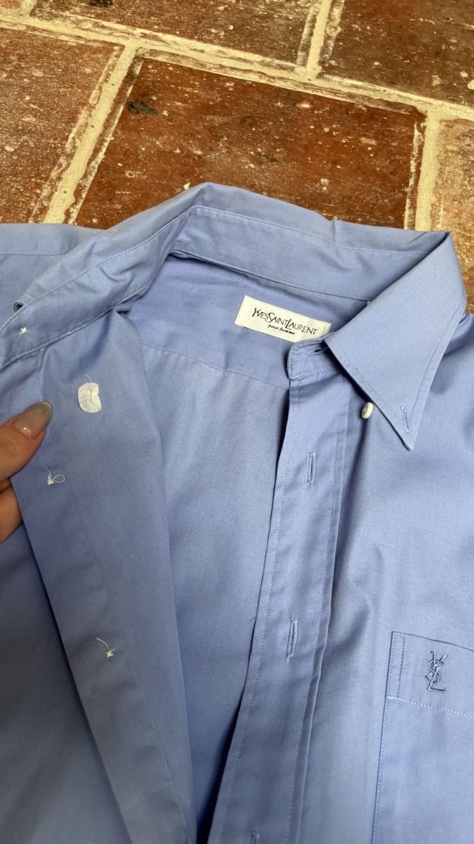 Saint Laurent Camicie: Vintage YSL Hemd oversized, blau – Usato da Bern venduto da kue_db29 3