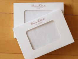 2x Kissenbezüge Christian Fischbacher, Leinen, weiss, NEU