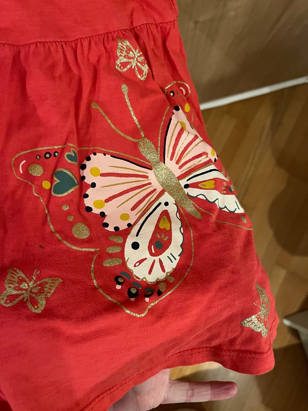 C&A Vestiti & Gonne: rotes Kleid mit Glitzerschmetterling, Größe 98 – Usato da Umiken venduto da deb_57xk 1