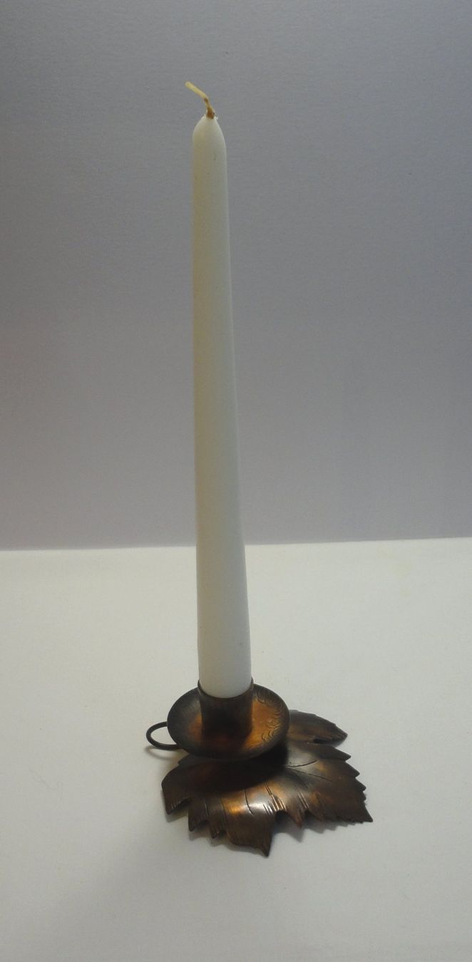 Portacandele: Kerzenhalter aus Kupfer mit Kupferblatt – Usato da zürich venduto da parts5060 1