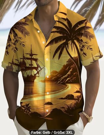 Hemd Kurzarm mit Knöpfe und Tasche XXXL / 3XL