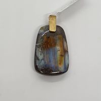 Echt 18K Gold - Opal Naturstein Anhänger