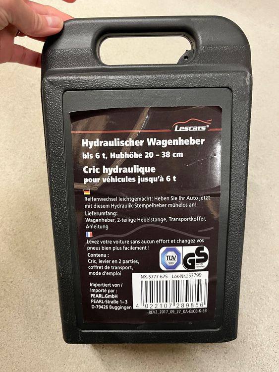 MAURER Hydraulischer Wagenheber 3 Tonnen - Hubhöhe 190-368 Mm Für Auto & Werkstatt