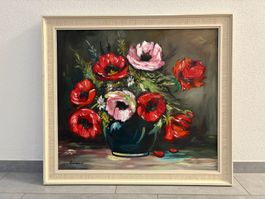 91cmbreitx81cmhoch / Ölgemälde, hübsches Blumenstillleben
