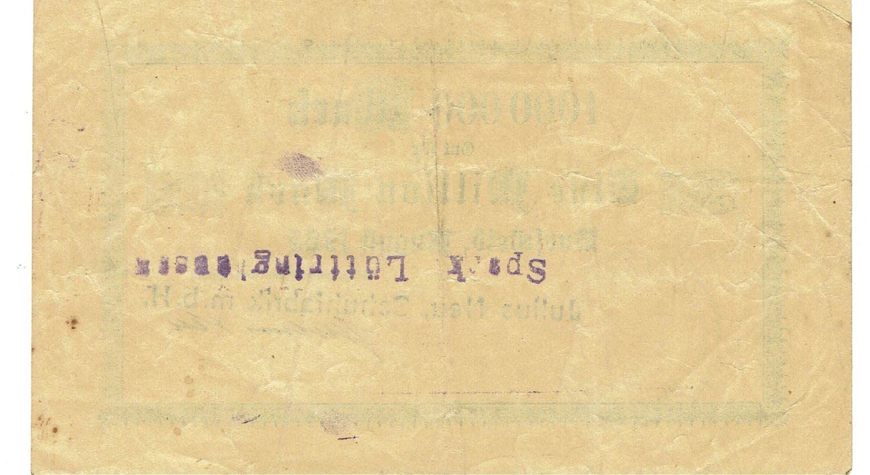 Billets de banque: Burscheid 1 Mil.Mark+Stempel 08.1923 SS+-SS++ – D'occasion à Steffisburg par ber_8htf 1