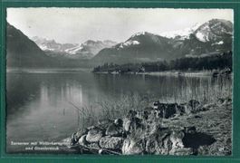Sarnersee mit Wetterhorngruppe, 1939, ungelaufen
