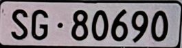 Kontrollschild SG 80690