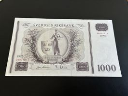 SWEDEN 1000 Kronor 1973, P-46f, Highest Denomination Large N