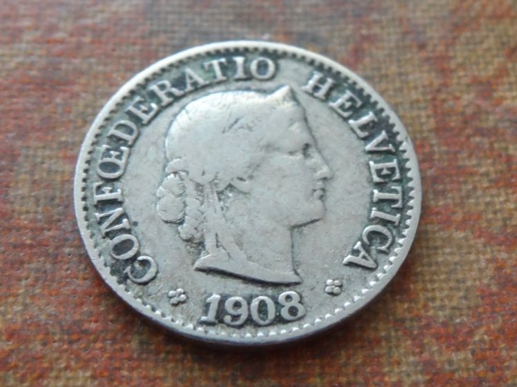 Tutti le monete: 5 Rp. 1908  (D) – Usato da Romanel-sur-Lausanne venduto da Swift13