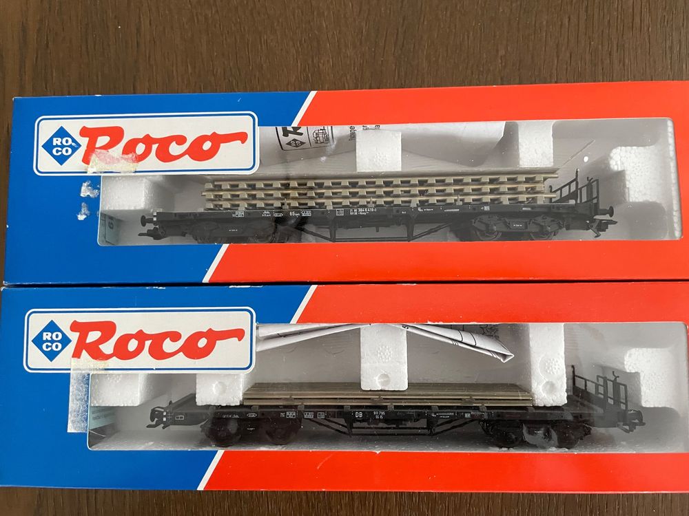 Roco HO 2x Flachwagen mit Wechselstromachsen OVP (Gebraucht) in ...