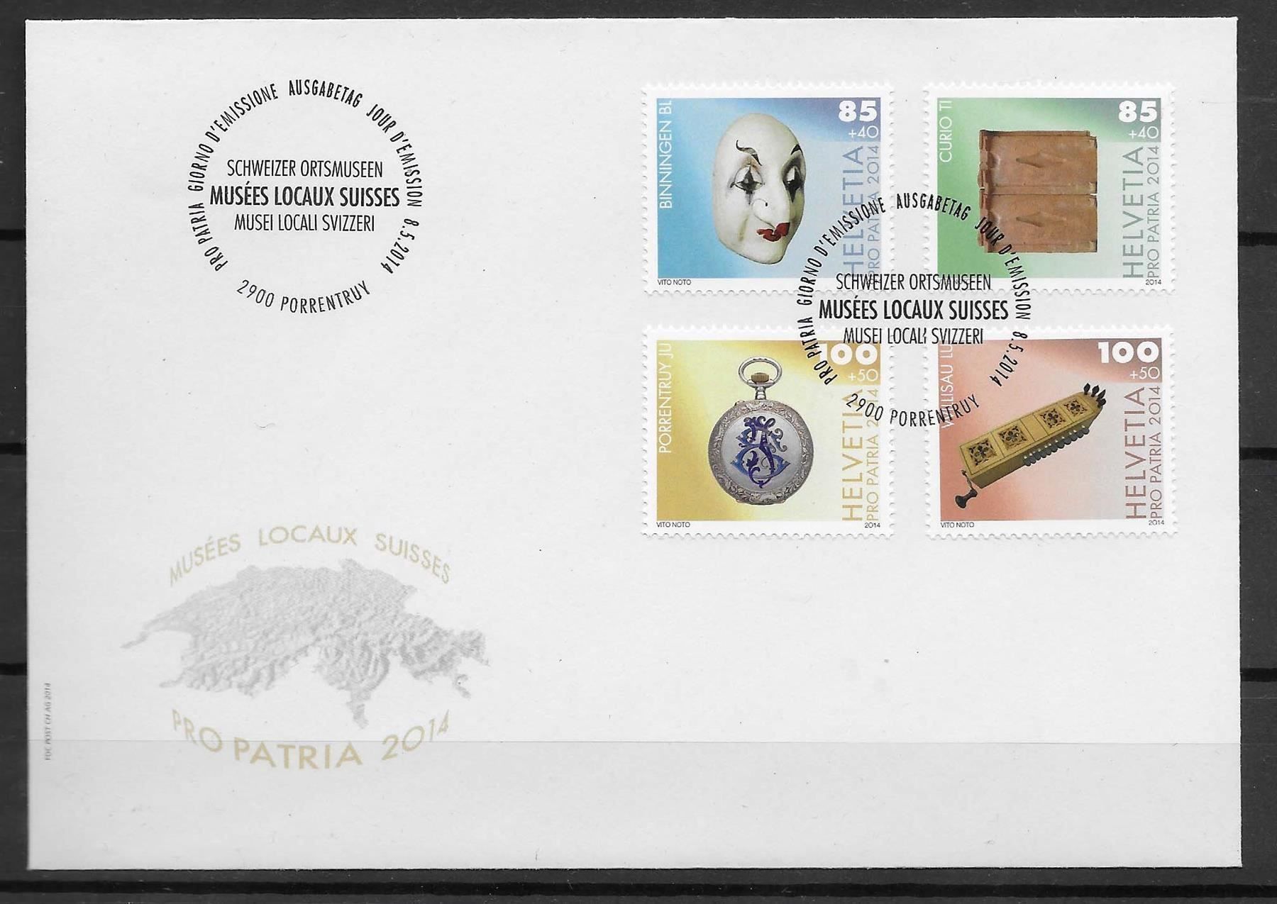 Alle Briefmarken: FP2014 - FDC Pro Patria 2014 – Gebraucht aus Trélex von Phil_Albert