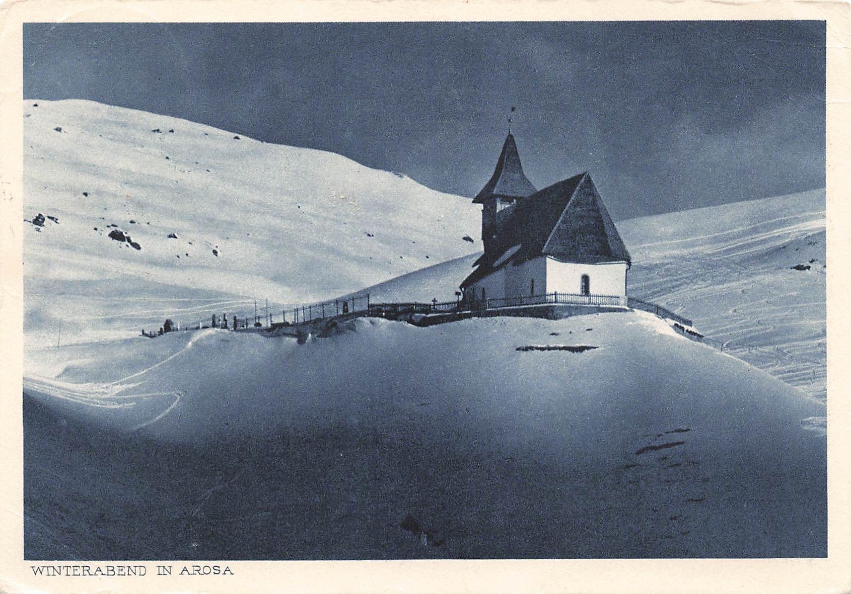 Cartoline postali: Winterabend in Arosa G – Usato da Biasca venduto da Blenio71
