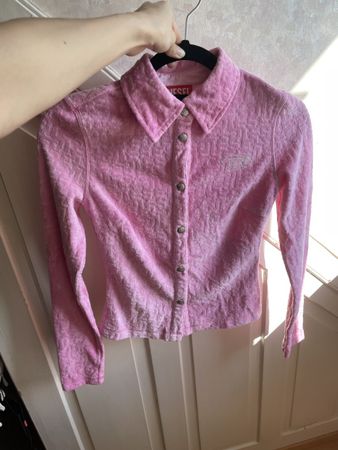 💖Diesel Logo-Oberteil Rosa XS Bluse