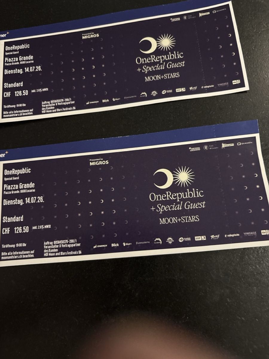 Biglietti: Moon and Stars One Republic – Nuovo (secondo la descrizione) da Staffelbach venduto da Cherry4