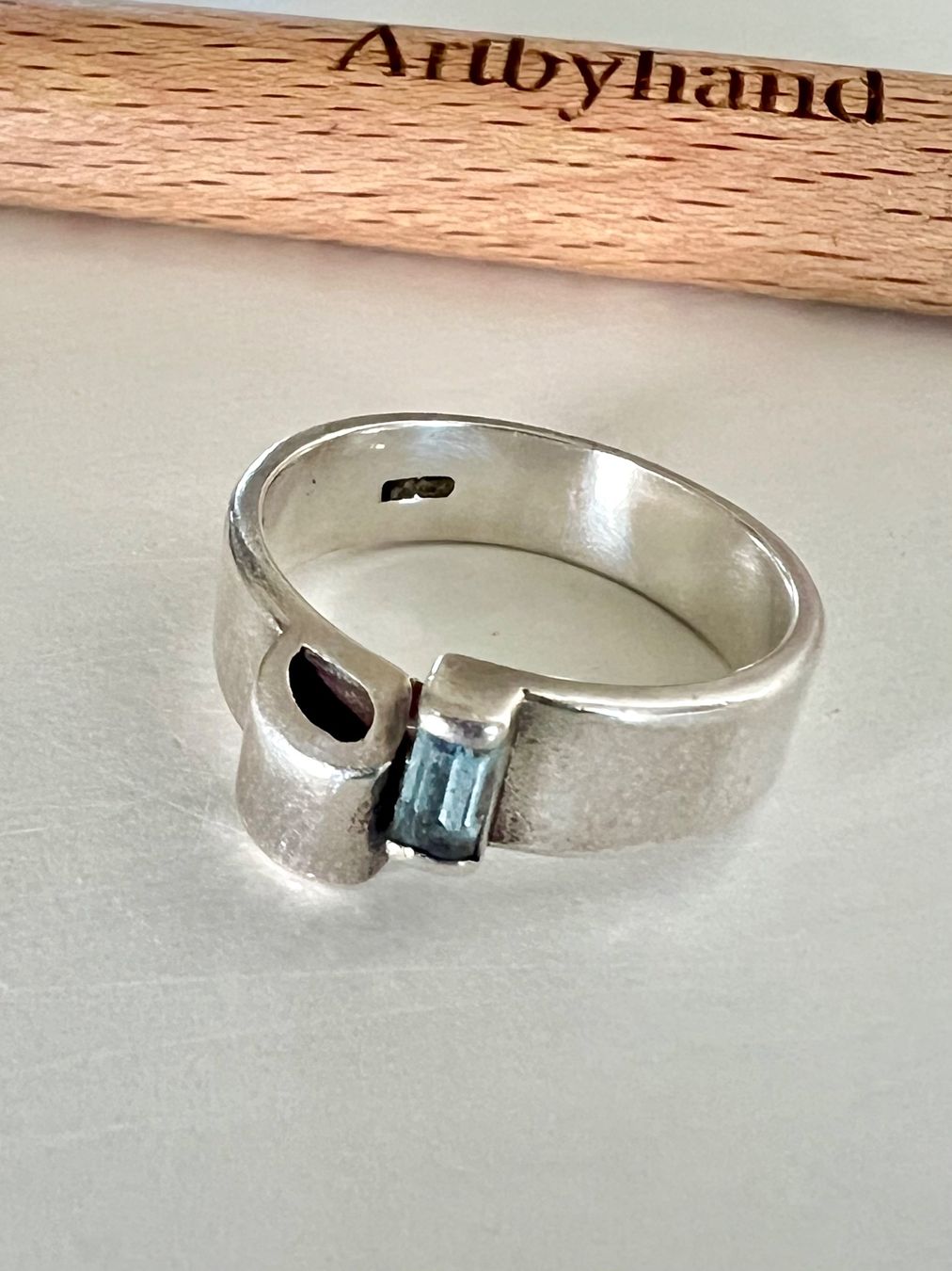Anelli: Modernistischer Designer Ring Silber 925+MP & blauem Topas – Usato da Ruswil venduto da artbyhand 5