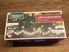 LED Lichterkette Melinera, warmweiss, Batterie, Timer