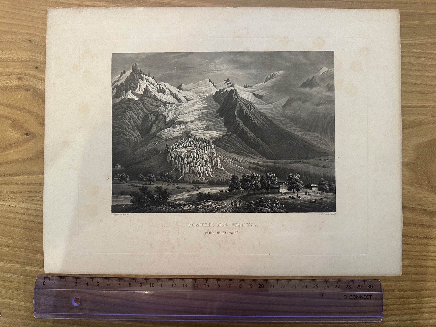 Incisioni: Glacier des Bossons Aquatinta Winterlin – Usato da Oberuzwil venduto da Crystall0 1