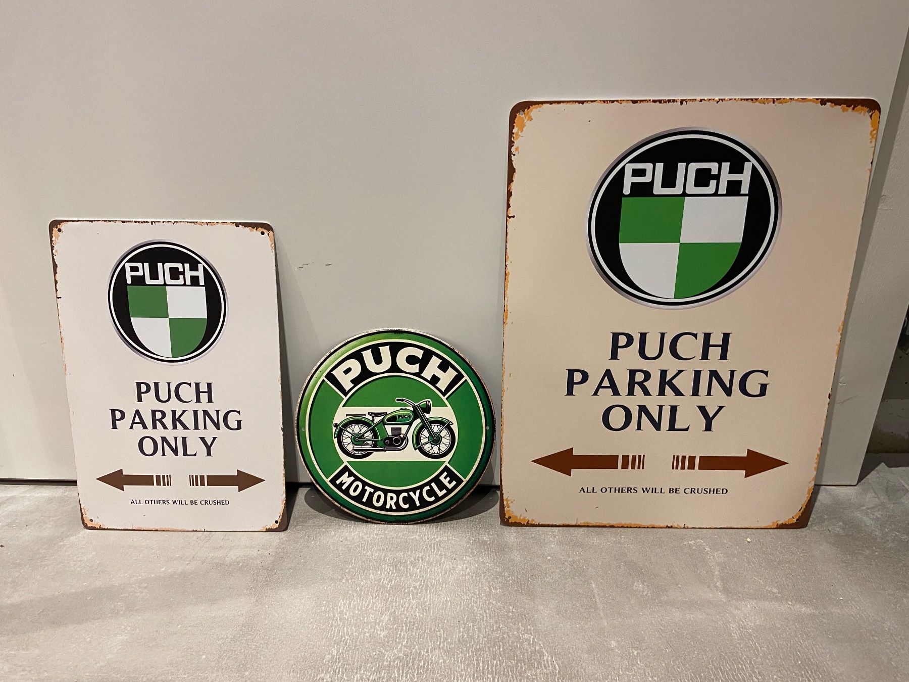 Puch Schilder: PUCH Vintage Blechtafel Metallic Set / NEU – Neu und originalverpackt aus Seon von Aaargauer01 6