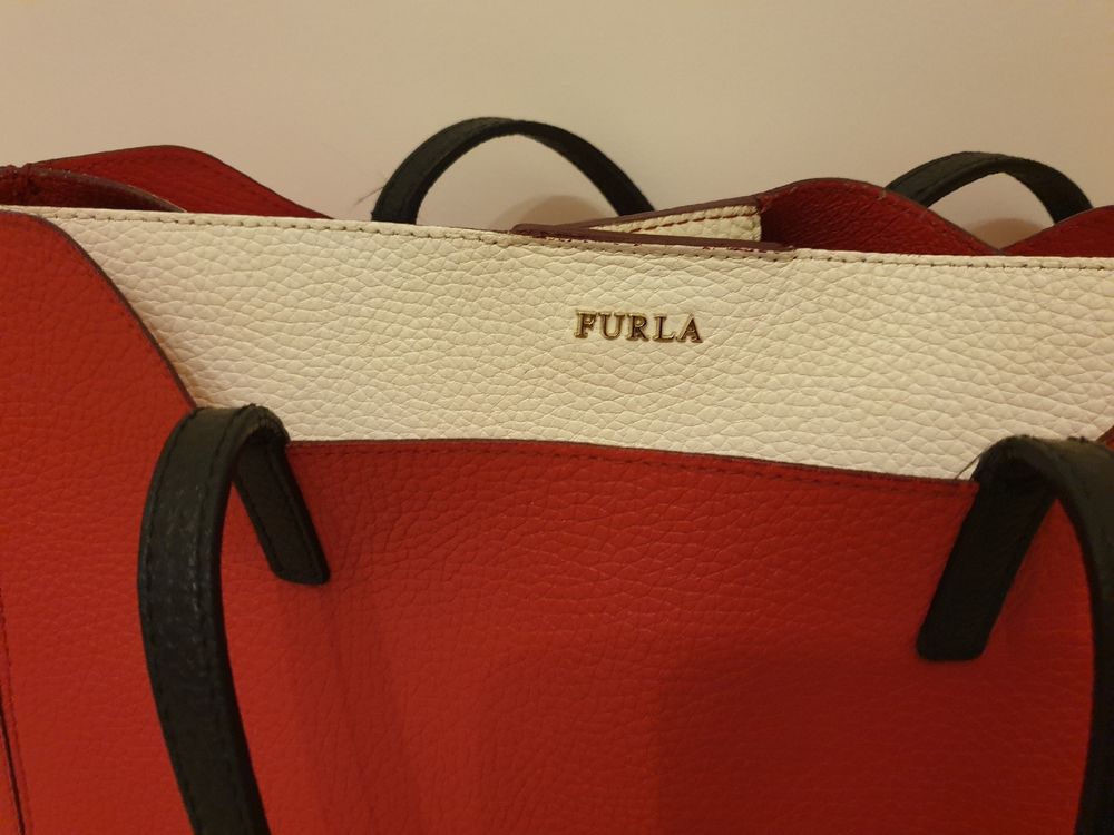 Sac à Main Furla Vintage En Cuir Daim Marron - Occasion Très Bon état - Bandoulière Style Italien Chic