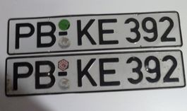2 Nummernschilder / Kfz-Kennzeichen Deutschland PB-KE 392
