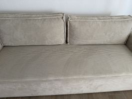 Sofa Cordstoff beige zwei Kissen guter Zustand 2X