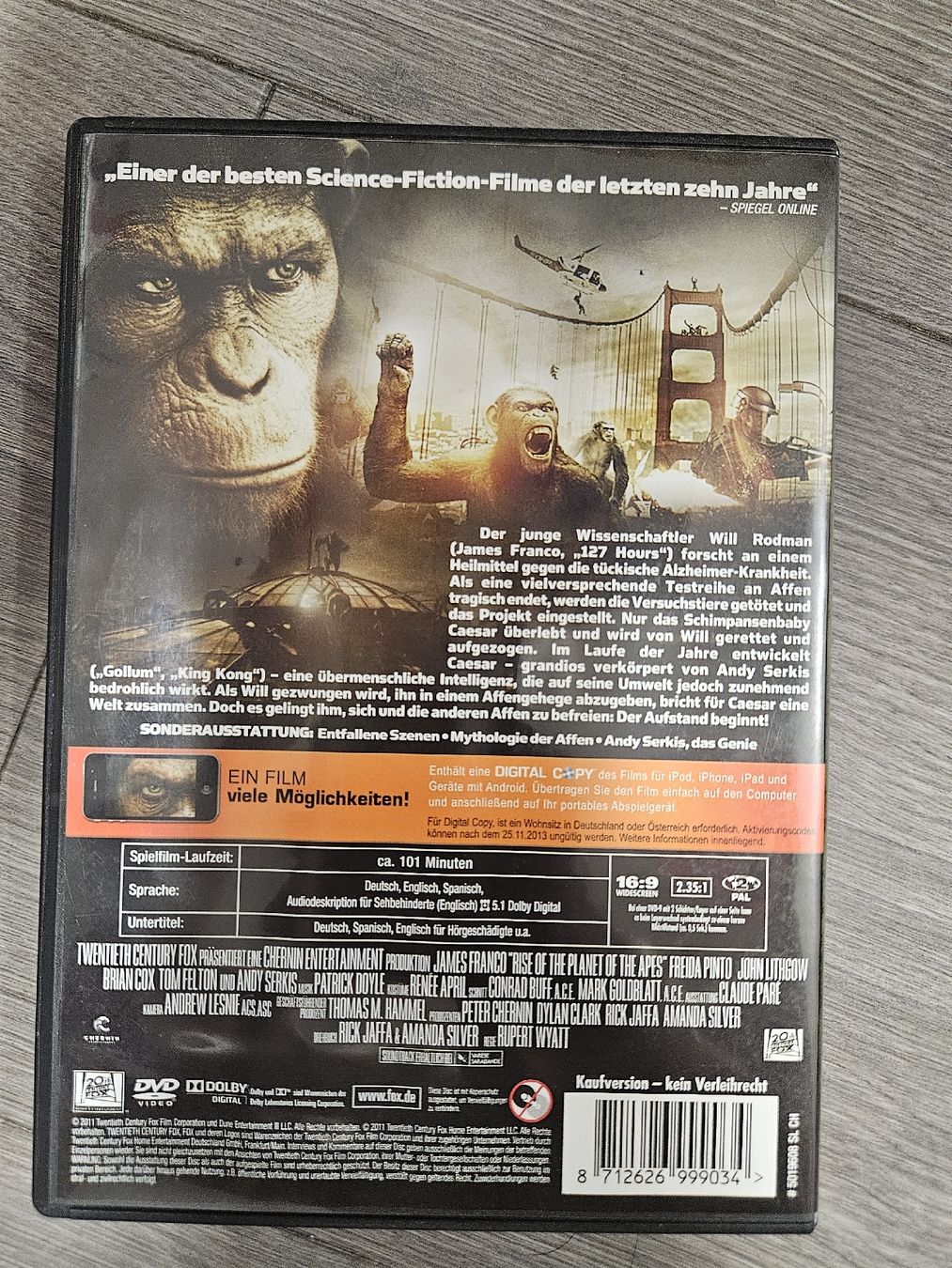 Alle DVDs: DVD Planet der Affen Prevolution  – Gebraucht aus Reinach AG von Irina_g00 1
