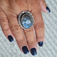 Silberring mit Labradorit Edelstein, Vintage Stil💍