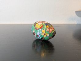 Schönes Cloisonne Ei Messing emailliert Vintage Osterei 