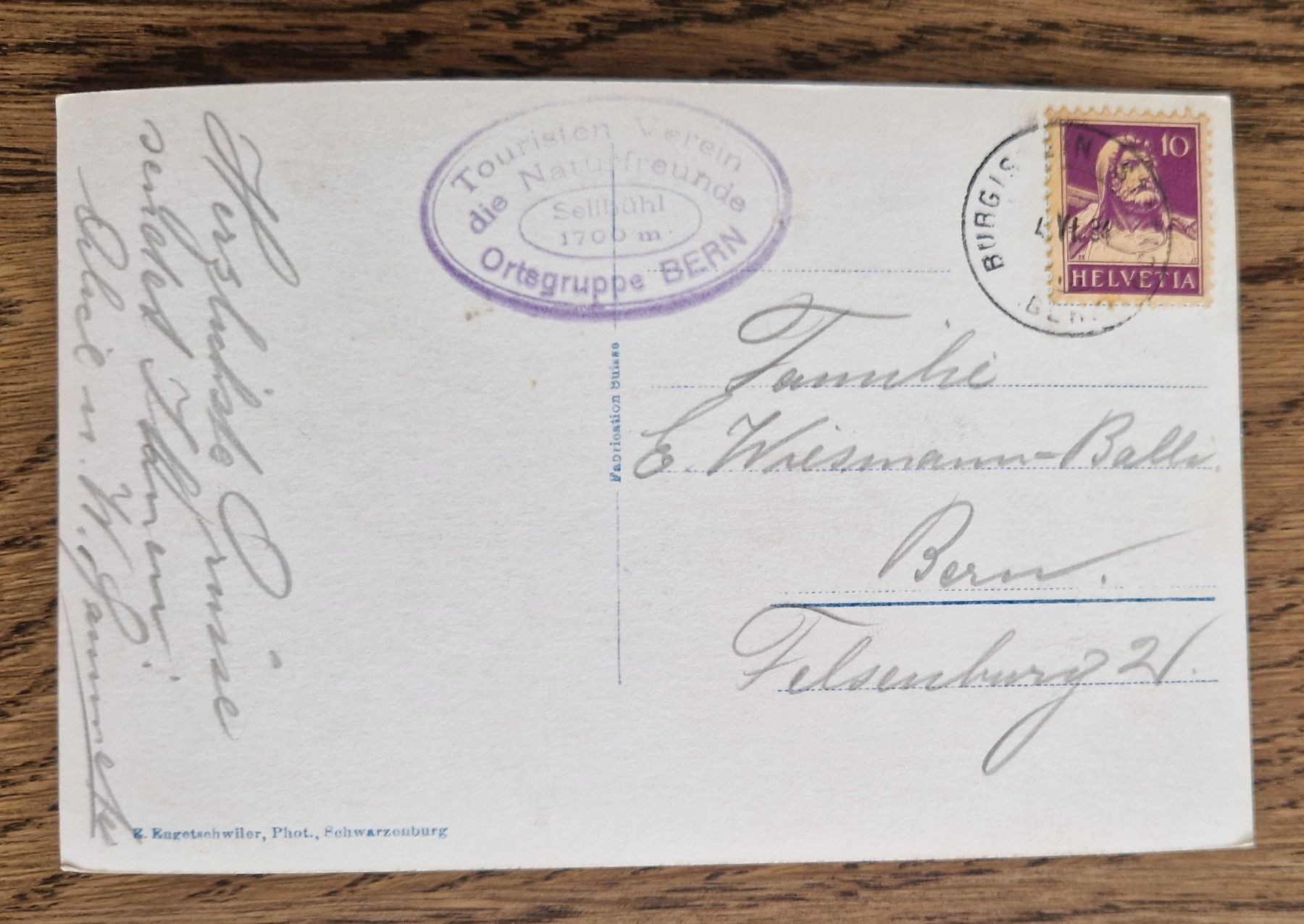 Cartoline postali: Gantrischseeli mit Selibühl 1934 – Usato da Ebikon venduto da Donar50 1