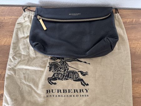 Sac Burberry Prorsum cuir noir grainé, très bon état